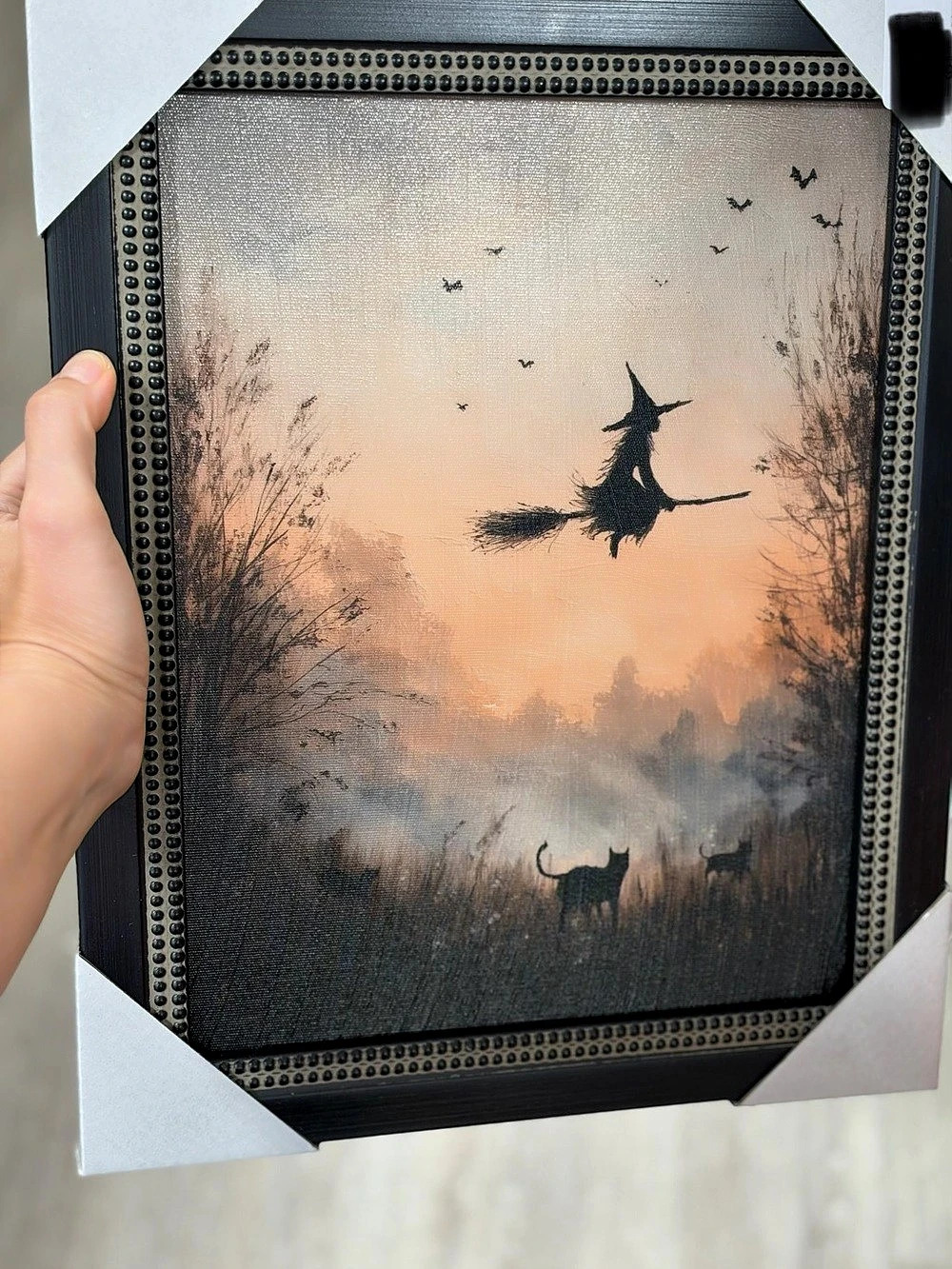 Framed Halloween Wall Art in Black & Orange